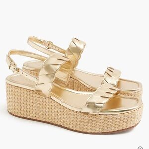 J. Crew Gold Platform Sandals size 7